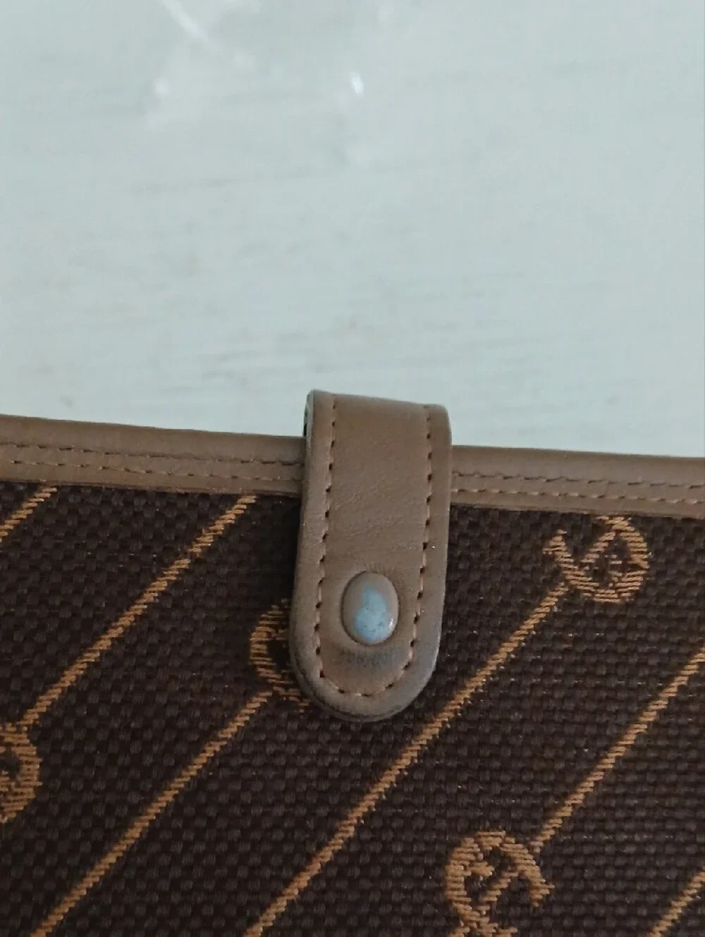 Etienne Aigner Vintage Monogram Canvas Bifold Wallet in Brown and Tan